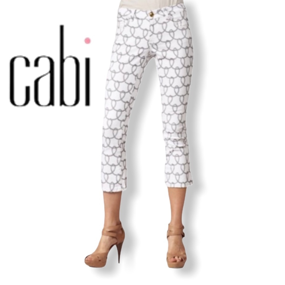 CAbi Nautical Rope Print Cropped Jeans